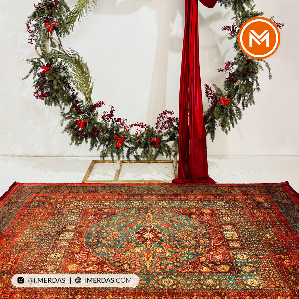 فرش کهنه نما کد 25NH0010 زمینه قرمز